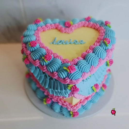 Vintage Multi-Colored Heart Cake