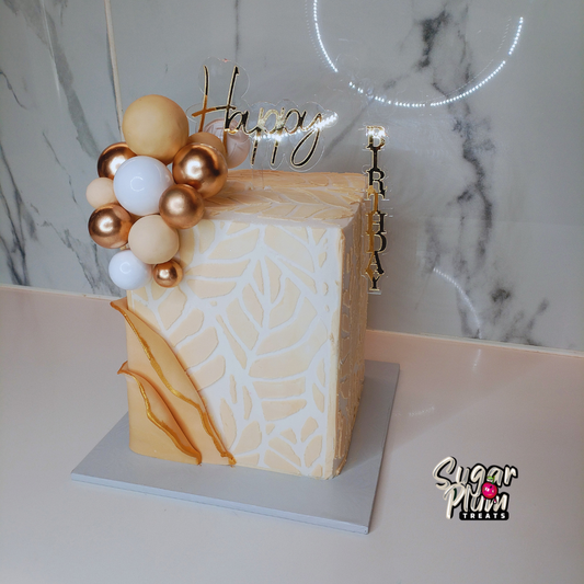 Square Panelled Birthday Cake