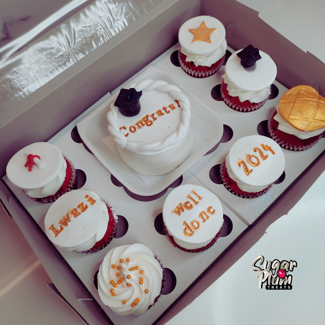 Graduation (Congrats) Bento Box Cake & Cupcakes