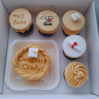 Graduation (Congrats) Bento Box Cake & Cupcakes