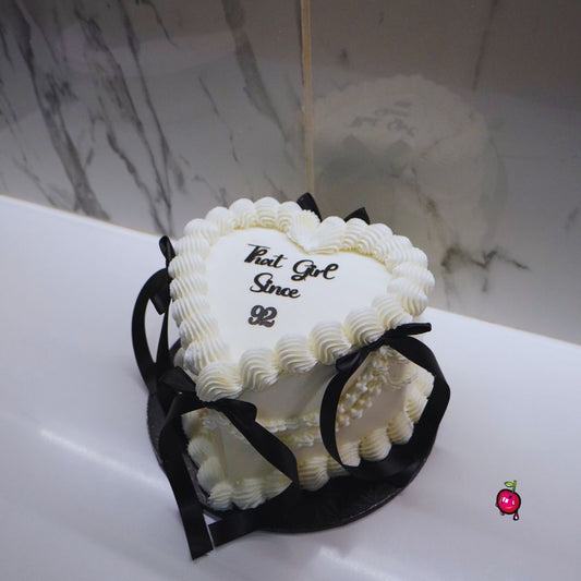 That Girl Since 92 Heart Cake with Ribbons