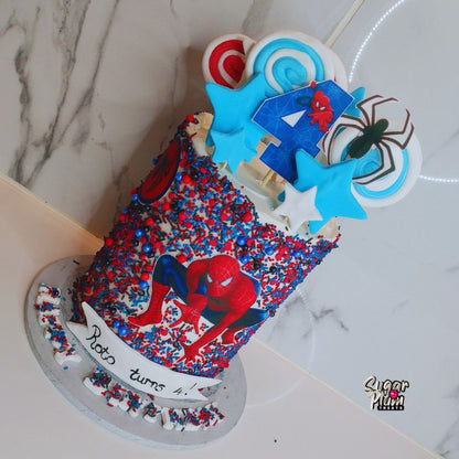 Spiderman Sprinkles Cake