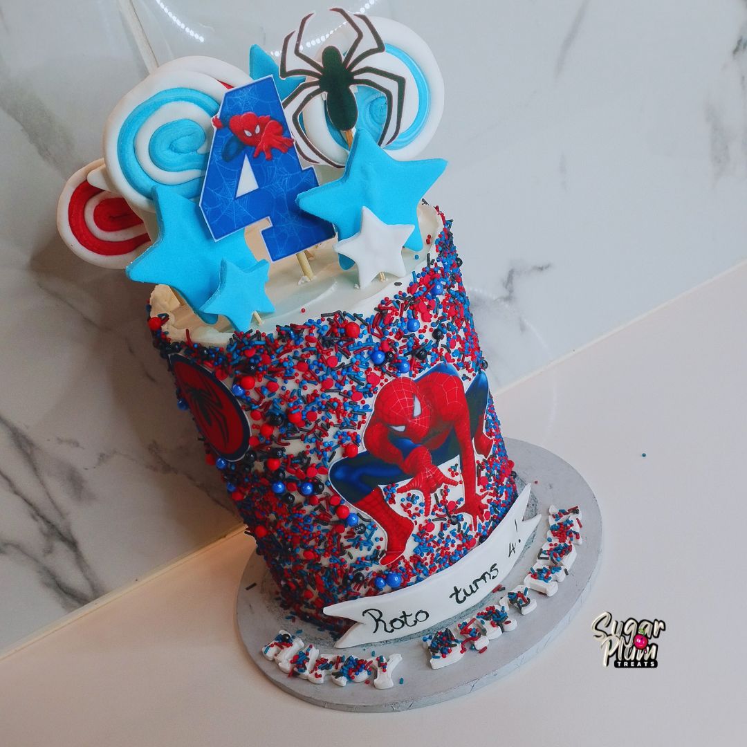 Spiderman Sprinkles Cake