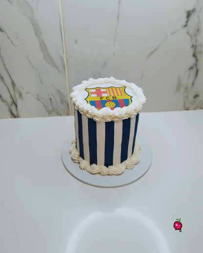 Barcelona and Real Madrid Striped Burn Away Cake