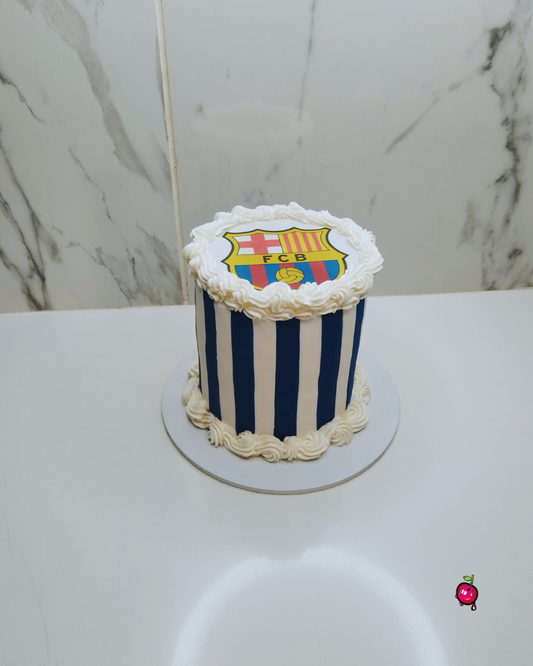Barcelona and Real Madrid Striped Burn Away Cake