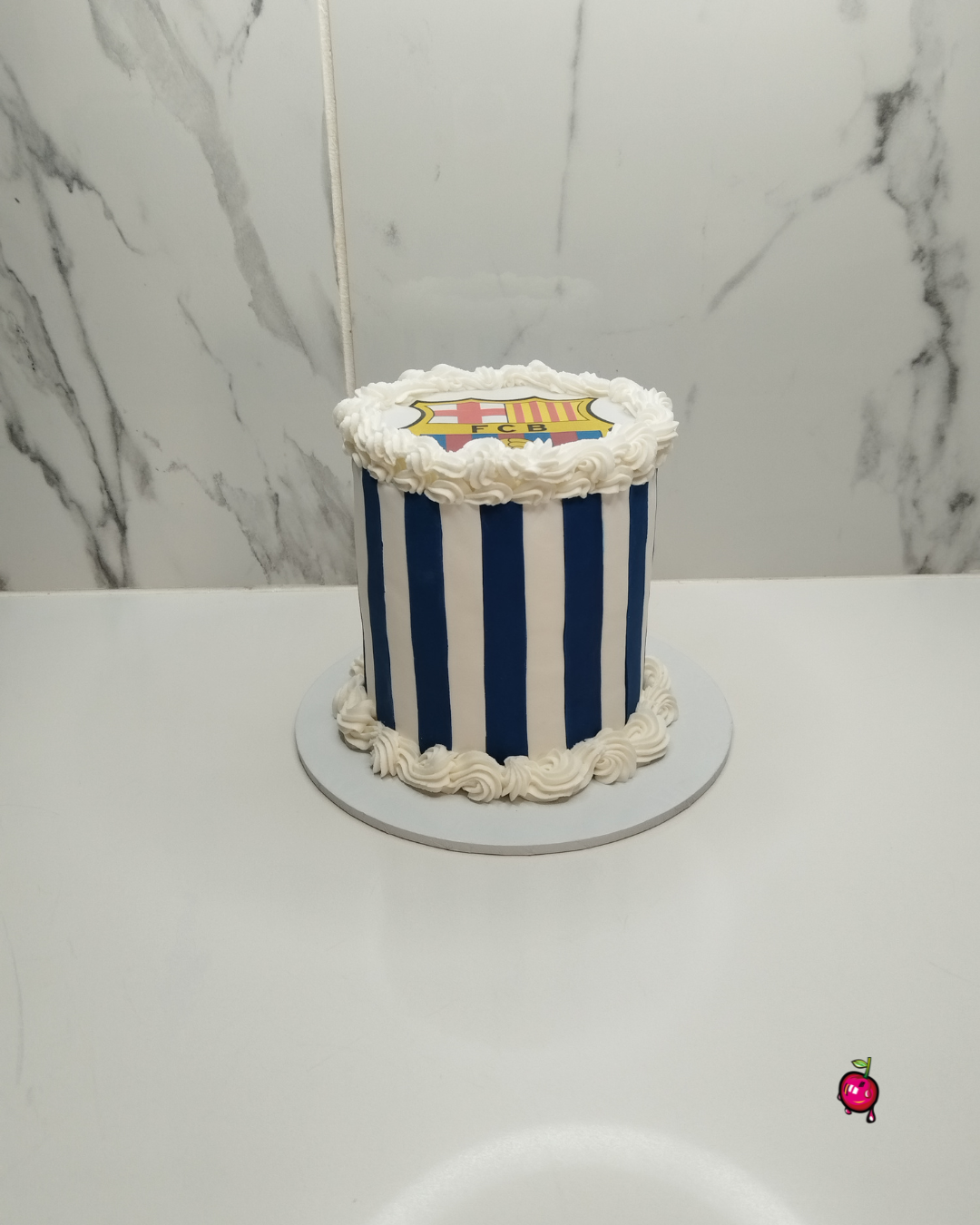 Barcelona and Real Madrid Striped Burn Away Cake