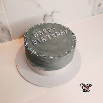 Dark Grey Birthday Mini Cake For Him