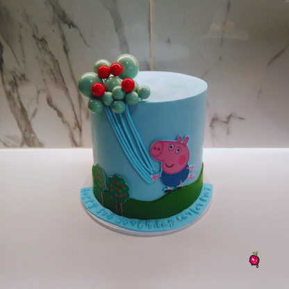 Mr. Pig with Balloons Birthday Cake.