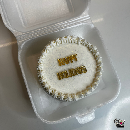 “Happy Holidays” Lunchbox Cake (White)