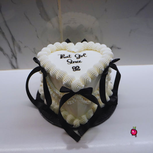 That Girl Since 92 Heart Cake with Ribbons