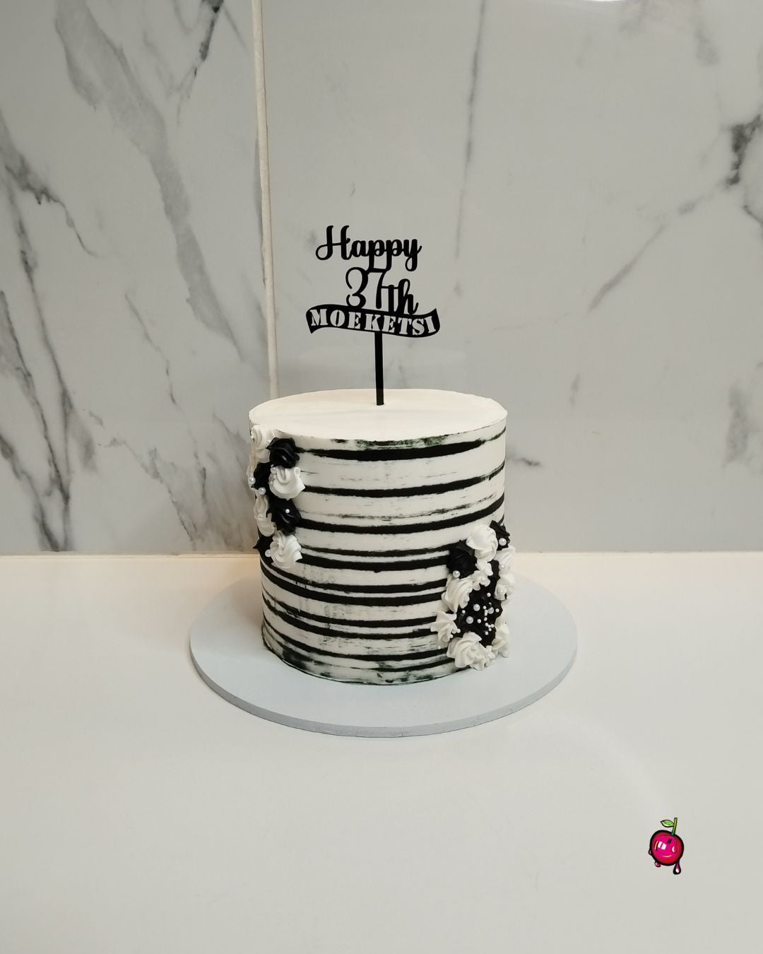 "Happy 35th Birthday in Grey" Cake