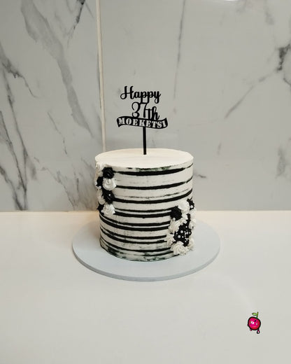 "Happy 35th Birthday in Grey" Cake