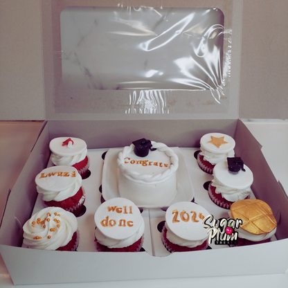 Graduation (Congrats) Bento Box Cake & Cupcakes