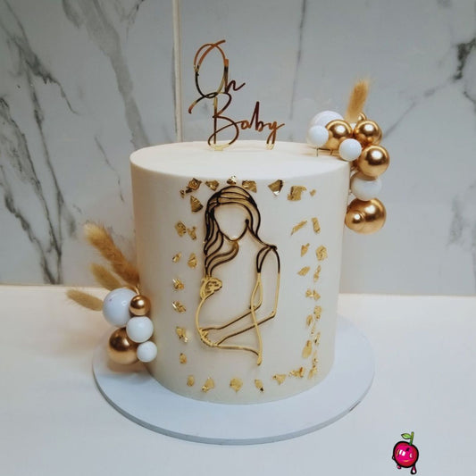 Oh Baby! Baby Shower Cake With Pregnant Lady