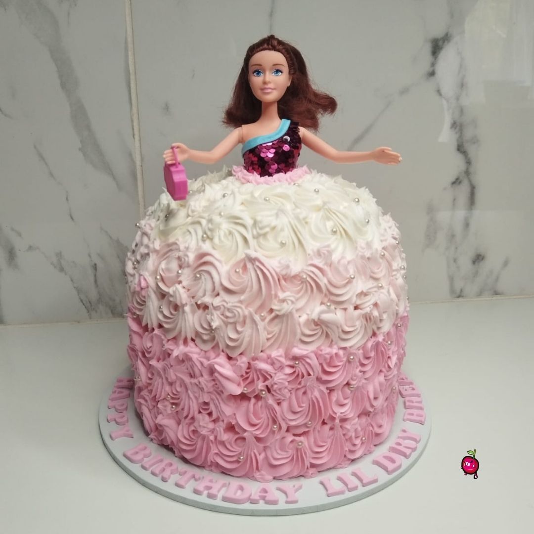 Barbie Pink & White Dress Cake – Girls Birthday Cake Johannesburg