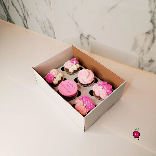 Shades of Pink Birthday Cupcakes