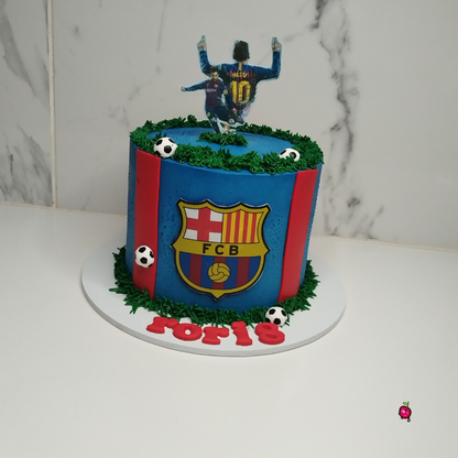 FCB & Messi Themed Birthday Cake