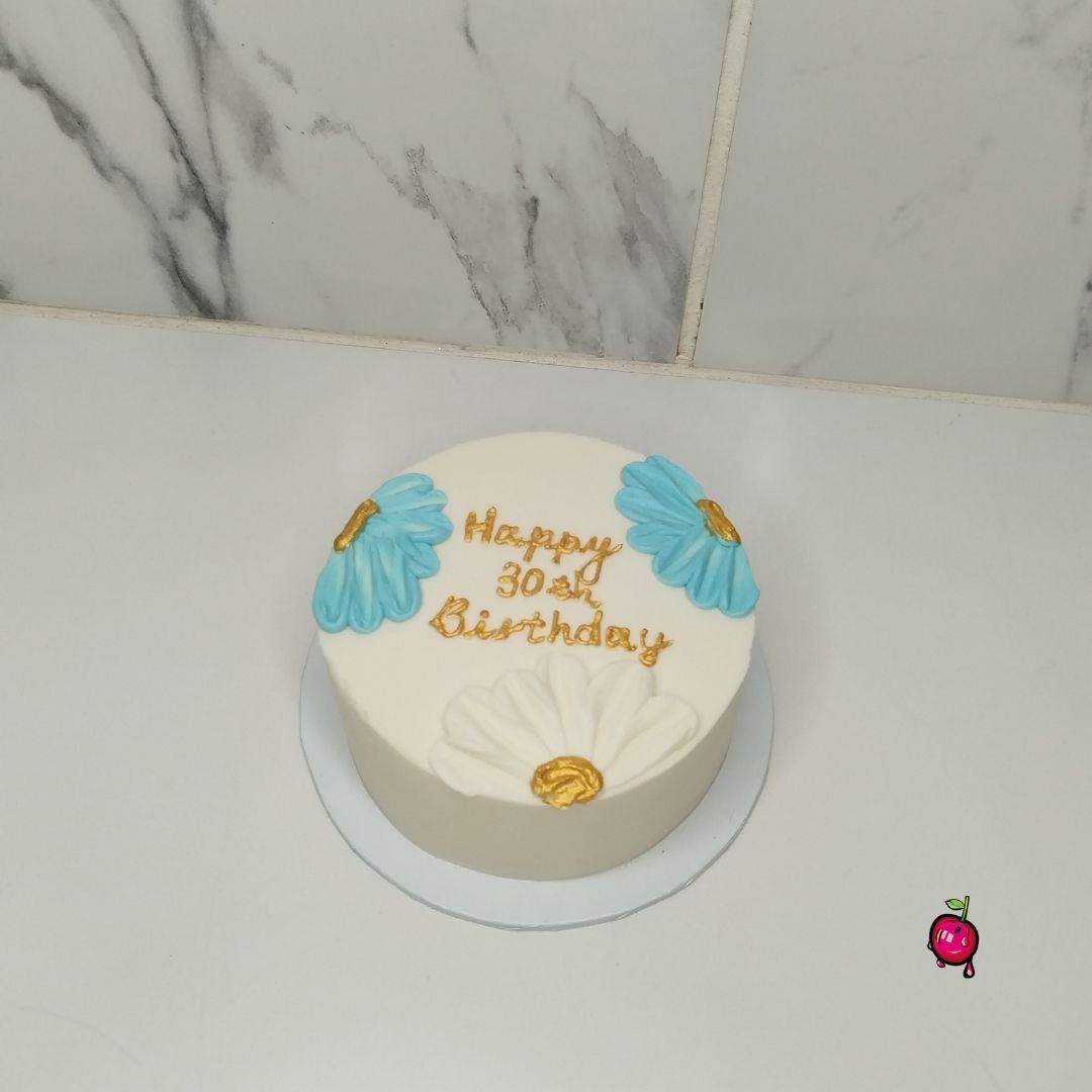 "Happy 30th Birthday" Floral Bento Cake