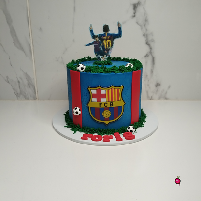 FCB & Messi Themed Birthday Cake