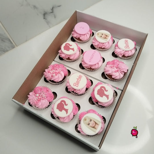 Barbie Pink & White Themed Cupcakes