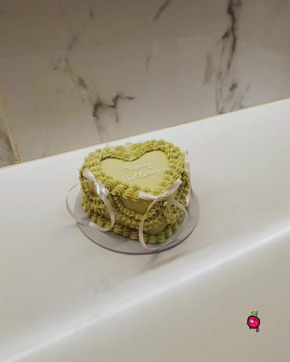 Vintage Birthday Bento Heart Cake with Bows