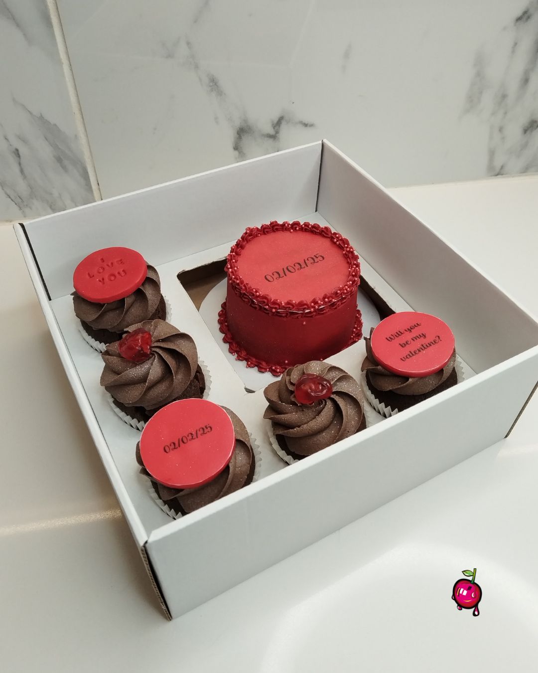 Will You Be My Valentine Bento Cake & Cupcake Burn Away Box Set