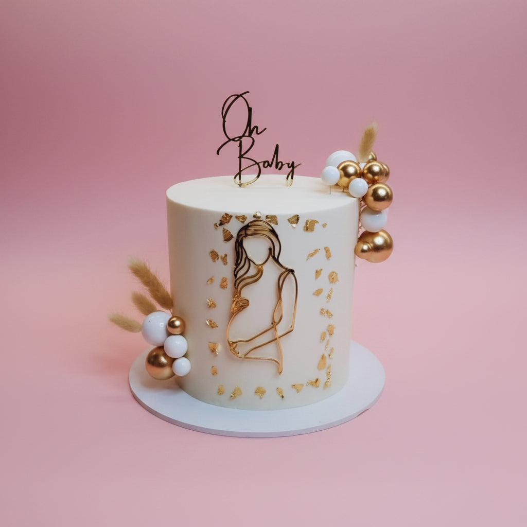 Oh Baby! Baby Shower Cake With Pregnant Lady