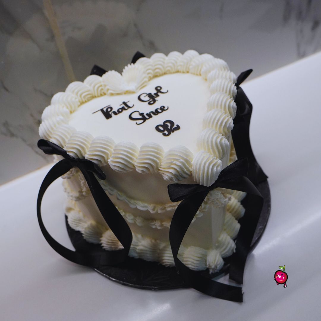 That Girl Since 92 Heart Cake with Ribbons