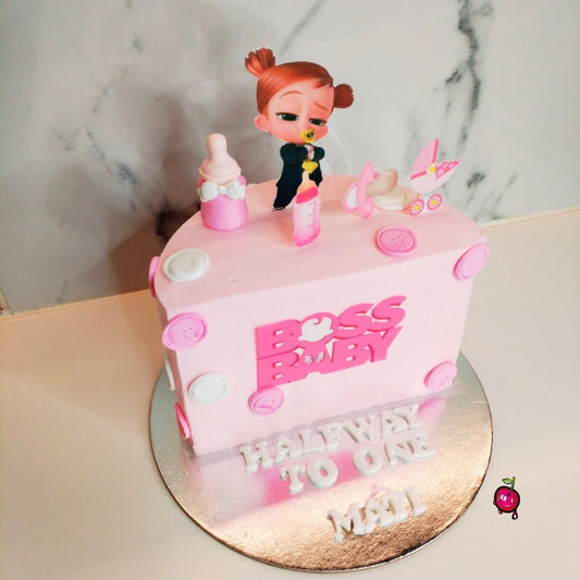 Boss Baby in Pink Mini Half Cake