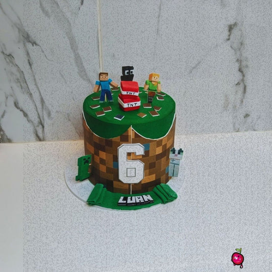 Minecraft Themed Birthday Cake