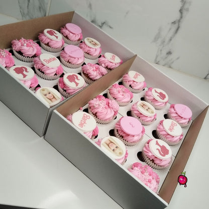 Barbie Pink & White Themed Cupcakes