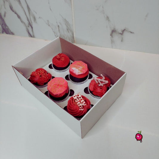 Red Marble Birthday Cupcakes