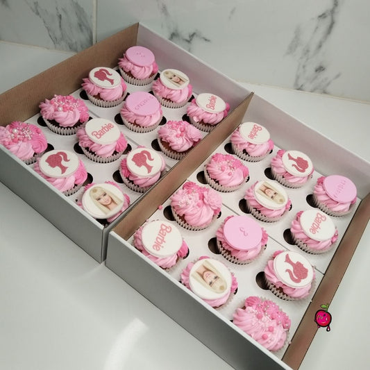 Barbie Pink & White Themed Cupcakes