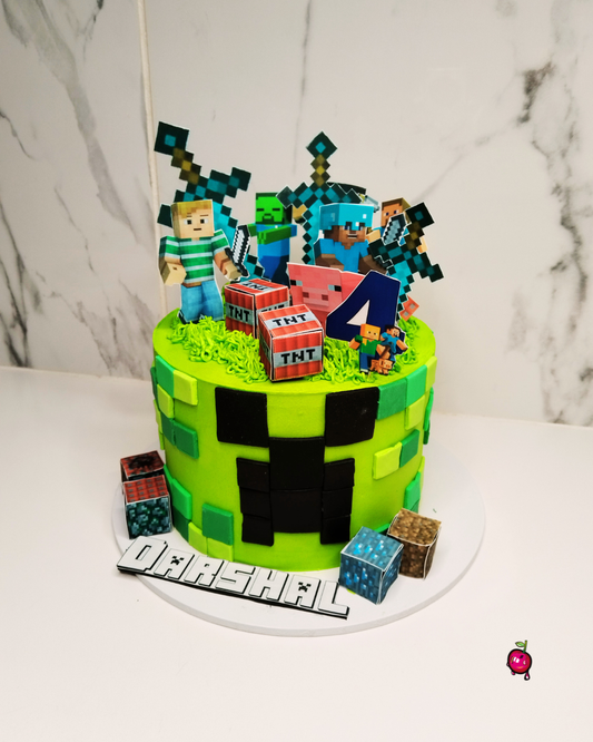 Minecraft Themed Builds Birthday Cake