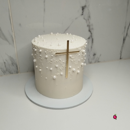 Christening Cake With Pearls
