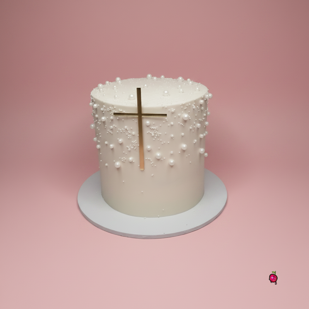 Christening Cake With Pearls