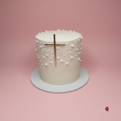 Christening Cake With Pearls