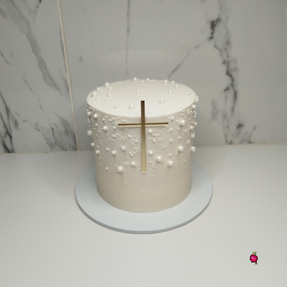 Christening Cake With Pearls