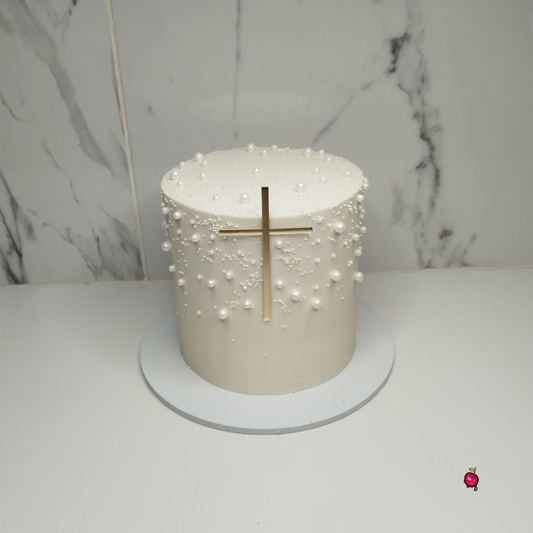Christening Cake With Pearls
