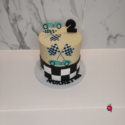Old School Racing Cars Themed Cake