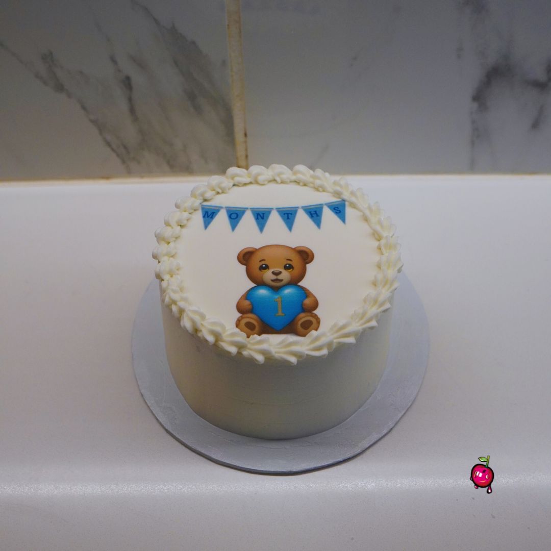 1 Month Teddy Birthday Bento Cake