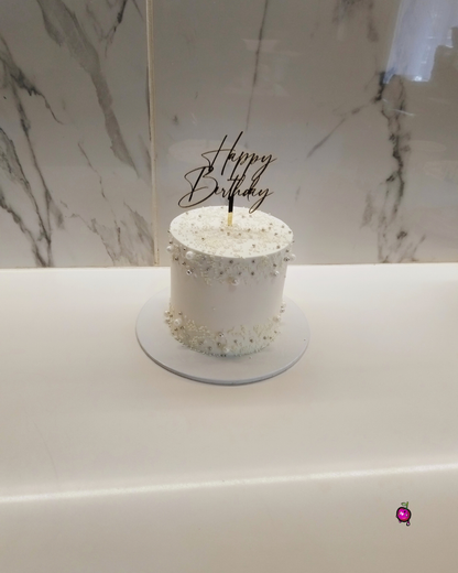 White Pearls Birthday Cake