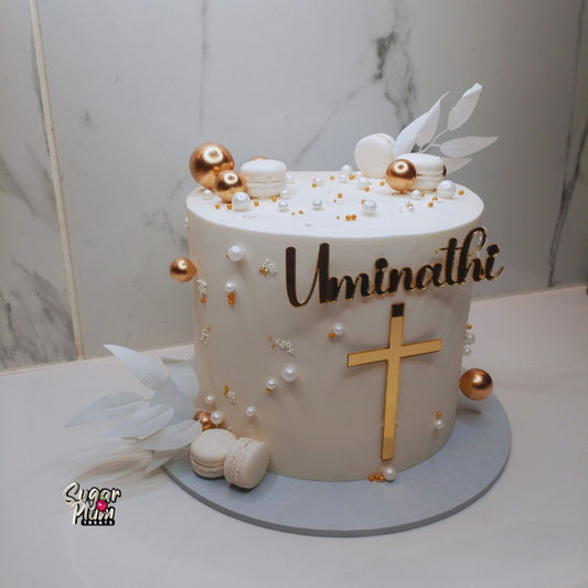 The Christening Cake (Gold & White)