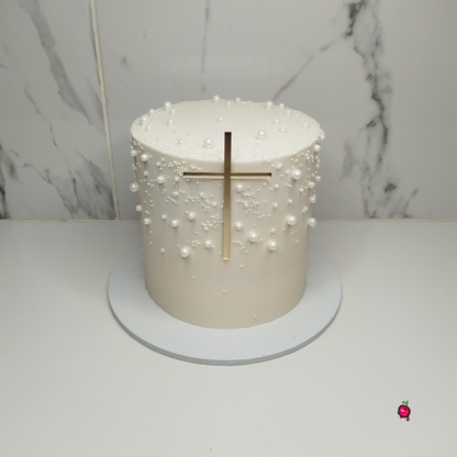 Christening Cake With Pearls