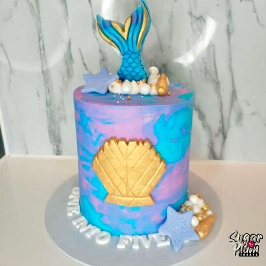 Mermaid Themed Birthday Cake