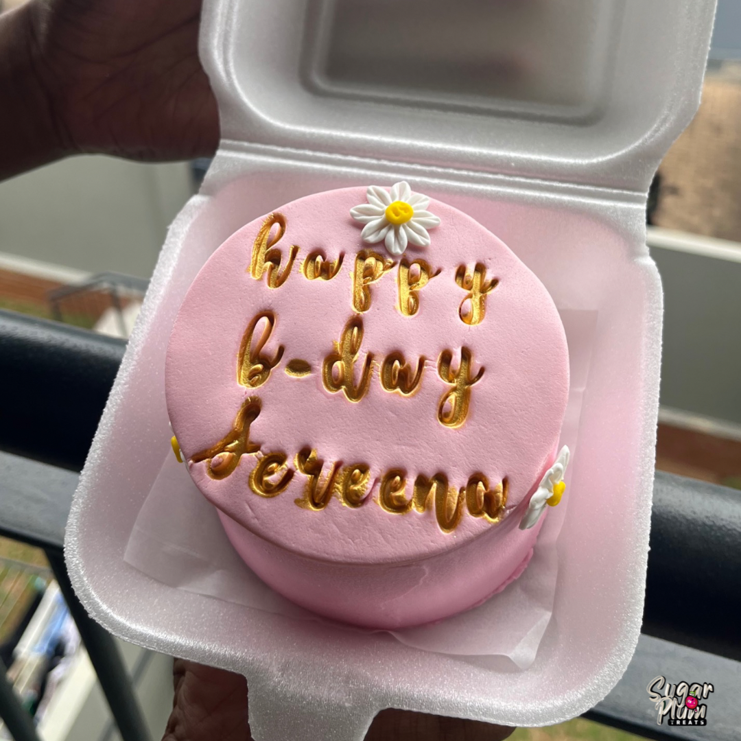 "Happy B-day" & Name Lunchbox Cake