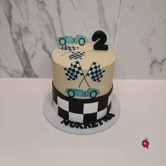 Old School Racing Cars Themed Cake