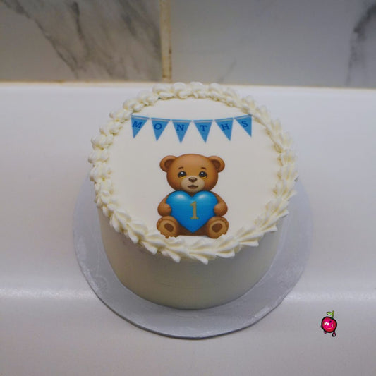 1 Month Teddy Birthday Bento Cake
