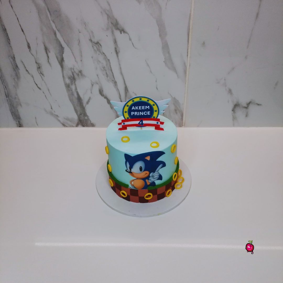 Sonic The Hedge Hog Themed Birthday Cake