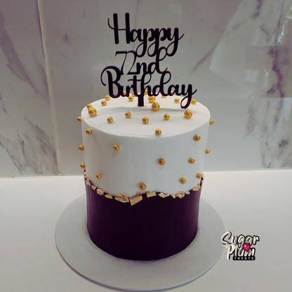 Black,White & Gold Birthday Cake